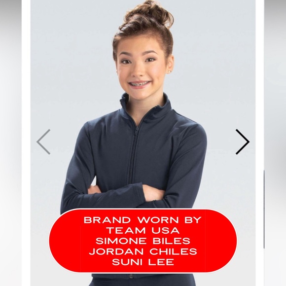 GK Elite gymnastics warm-up jacket by Elite Sportswear,  NEW NWT blue, zip front - Picture 9 of 10